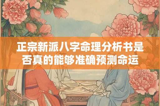 正宗新派八字命理分析书是否真的能够准确预测命运