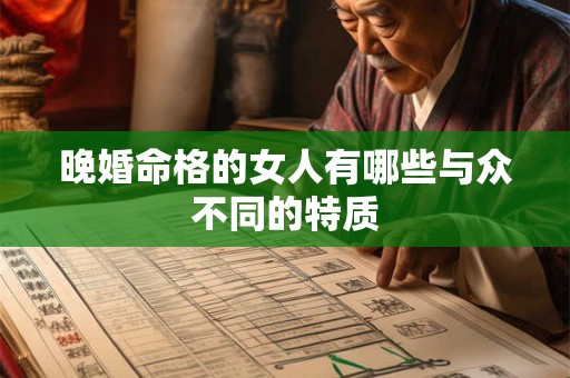 晚婚命格的女人有哪些与众不同的特质