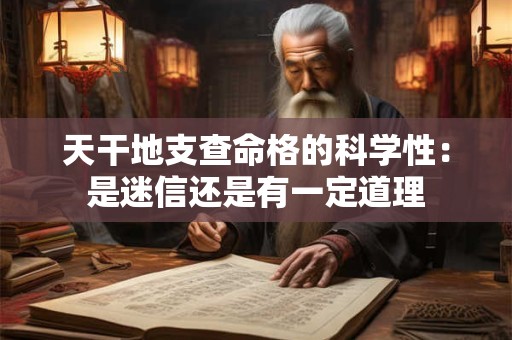天干地支查命格的科学性：是迷信还是有一定道理
