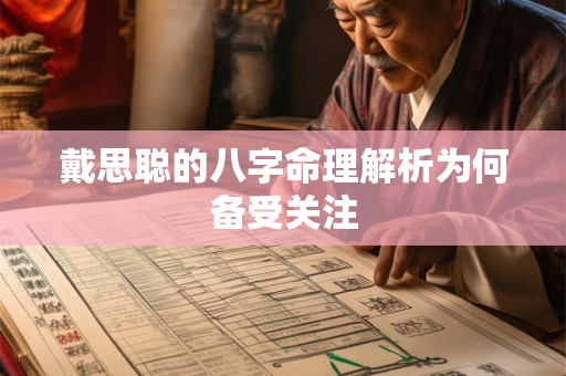 戴思聪的八字命理解析为何备受关注
