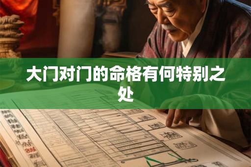 大门对门的命格有何特别之处