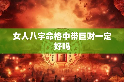 女人八字命格中带巨财一定好吗