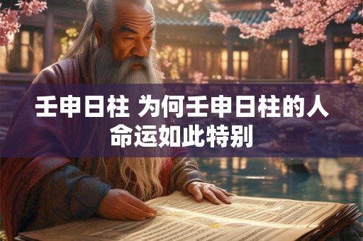 壬申日柱 为何壬申日柱的人命运如此特别
