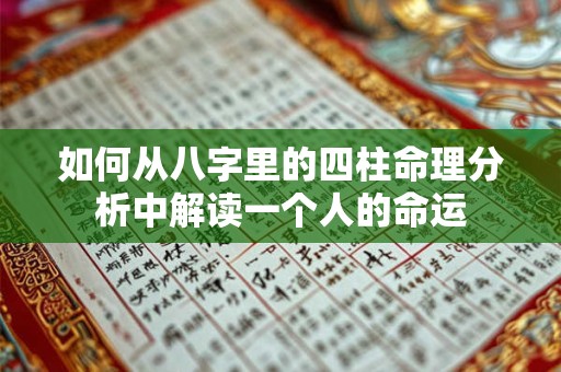 如何从八字里的四柱命理分析中解读一个人的命运