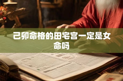 己卯命格的田宅宫一定是女命吗