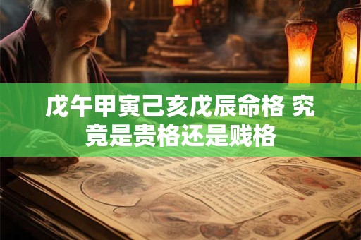 戊午甲寅己亥戊辰命格 究竟是贵格还是贱格