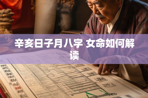 辛亥日子月八字 女命如何解读