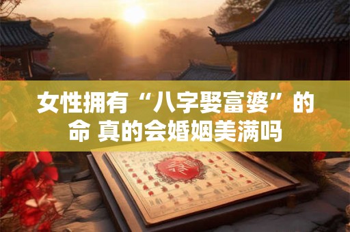 女性拥有“八字娶富婆”的命 真的会婚姻美满吗