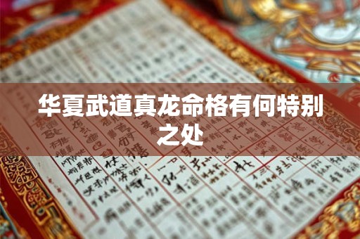 华夏武道真龙命格有何特别之处