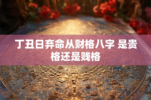 丁丑日弃命从财格八字 是贵格还是贱格