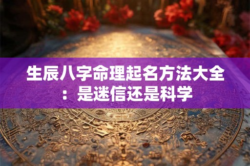 生辰八字命理起名方法大全：是迷信还是科学
