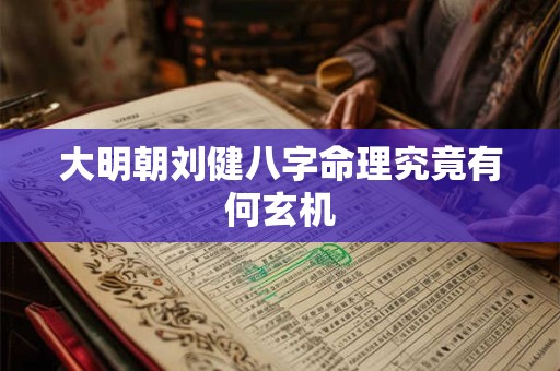 大明朝刘健八字命理究竟有何玄机