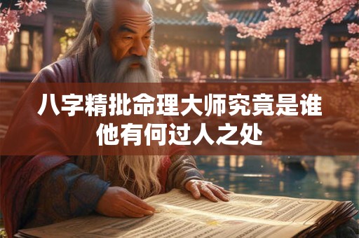 八字精批命理大师究竟是谁他有何过人之处