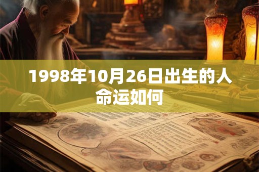 1998年10月26日出生的人命运如何