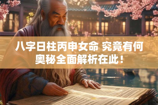 八字日柱丙申女命 究竟有何奥秘全面解析在此！