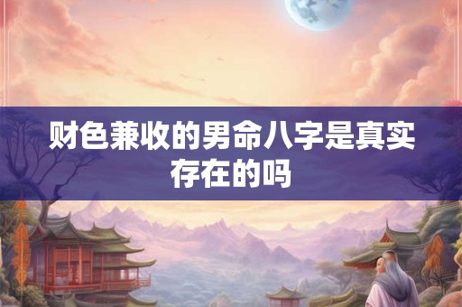 财色兼收的男命八字是真实存在的吗