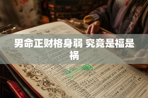 男命正财格身弱 究竟是福是祸