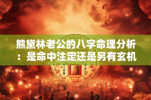 熊黛林老公的八字命理分析：是命中注定还是另有玄机