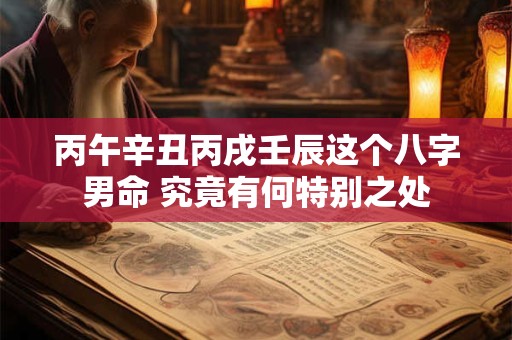 丙午辛丑丙戌壬辰这个八字男命 究竟有何特别之处