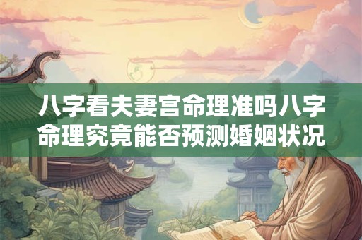 八字看夫妻宫命理准吗八字命理究竟能否预测婚姻状况