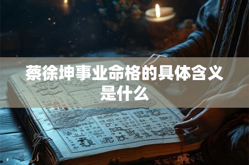 蔡徐坤事业命格的具体含义是什么