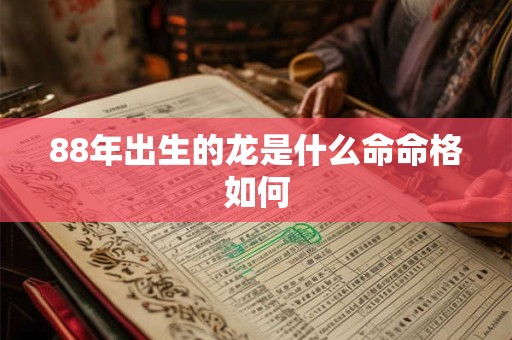 88年出生的龙是什么命命格如何