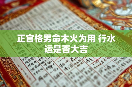 正官格男命木火为用 行水运是否大吉
