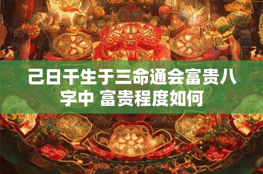 己日干生于三命通会富贵八字中 富贵程度如何