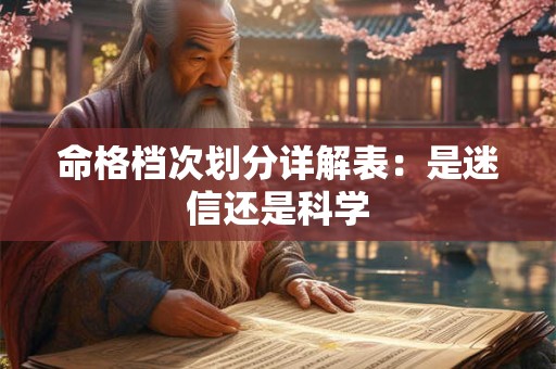 命格档次划分详解表：是迷信还是科学
