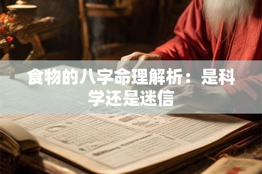 食物的八字命理解析：是科学还是迷信
