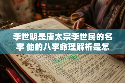 李世明是唐太宗李世民的名字 他的八字命理解析是怎样的呢