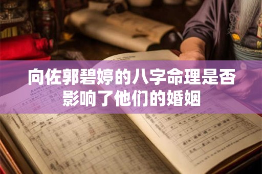 向佐郭碧婷的八字命理是否影响了他们的婚姻 向佐郭碧婷的八字命理是否影响了他们的婚姻