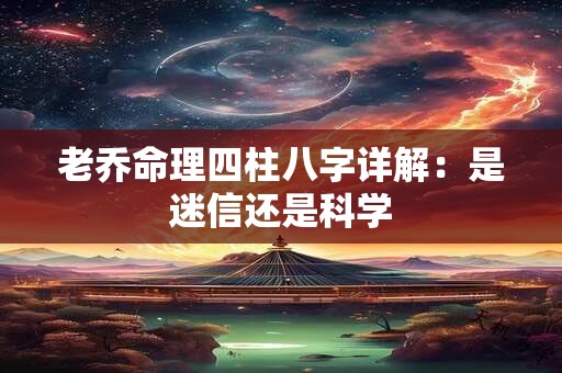 老乔命理四柱八字详解：是迷信还是科学