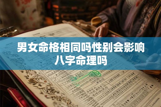 男女命格相同吗性别会影响八字命理吗