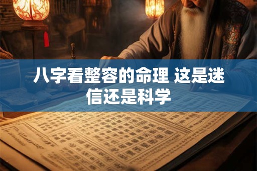 八字看整容的命理 这是迷信还是科学