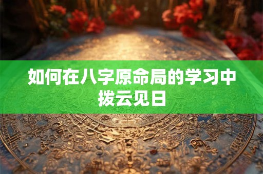 如何在八字原命局的学习中拨云见日