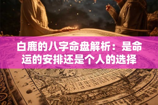 白鹿的八字命盘解析：是命运的安排还是个人的选择
