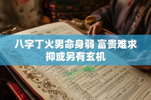 八字丁火男命身弱 富贵难求抑或另有玄机