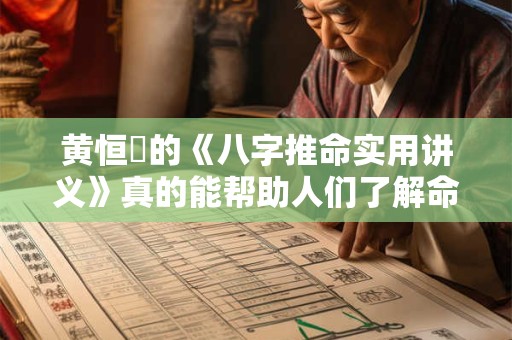 黄恒堉的《八字推命实用讲义》真的能帮助人们了解命运吗