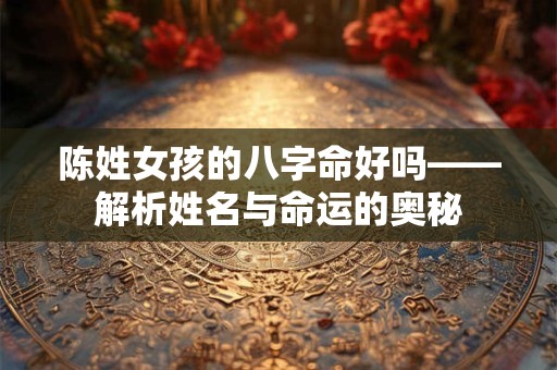 陈姓女孩的八字命好吗——解析姓名与命运的奥秘