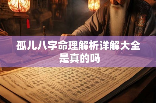 孤儿八字命理解析详解大全 是真的吗