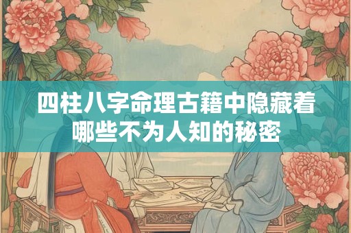 详细阅读:四柱八字命理古籍中隐藏着哪些不为人知的秘密 四柱八字命理古籍中隐藏着哪些不为人知的秘密