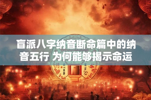 盲派八字纳音断命篇中的纳音五行 为何能够揭示命运玄机