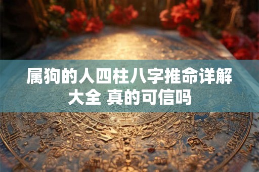属狗的人四柱八字推命详解大全 真的可信吗
