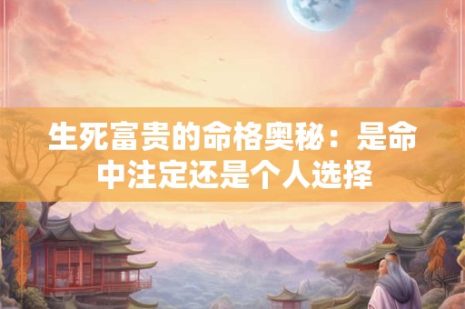 生死富贵的命格奥秘：是命中注定还是个人选择