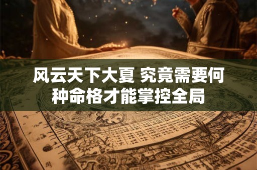 风云天下大夏 究竟需要何种命格才能掌控全局
