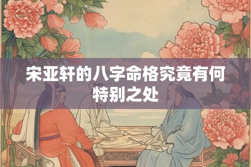宋亚轩的八字命格究竟有何特别之处