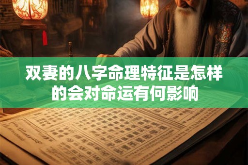 双妻的八字命理特征是怎样的会对命运有何影响