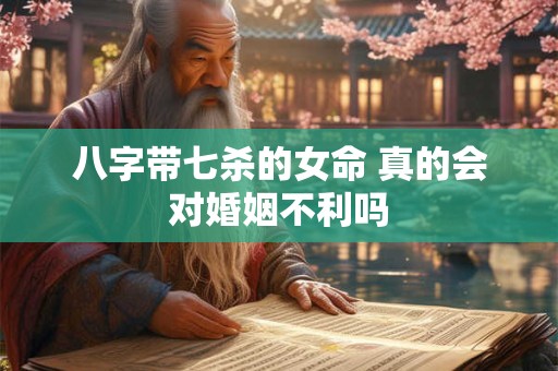 八字带七杀的女命 真的会对婚姻不利吗