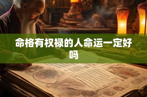 命格有权禄的人命运一定好吗